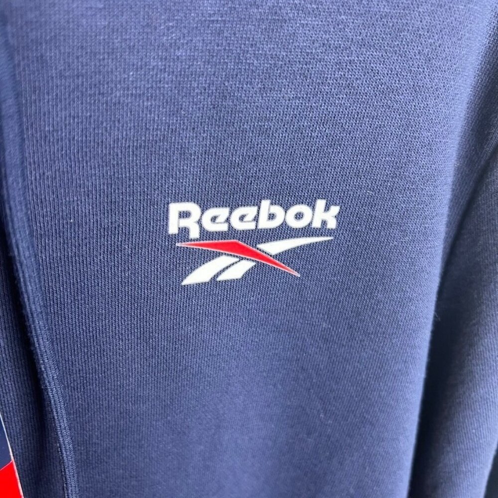 Reebok Men's Identity Fleece Pullover Hoodie - Navy Size S - Picture 2 of 8